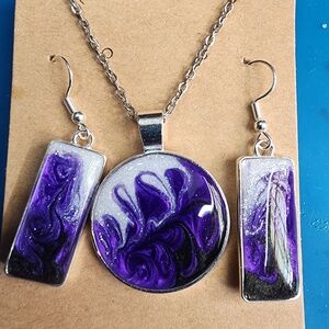 Elegant Purple and Silver Jewelry Set